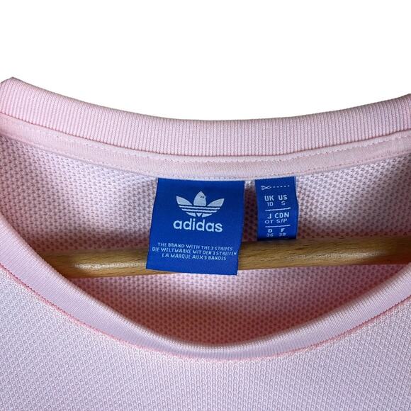 Adidas Originals Baby Pink Trefoil Athletic Tee Shirt Shift Dress Women's M - Picture 4 of 5